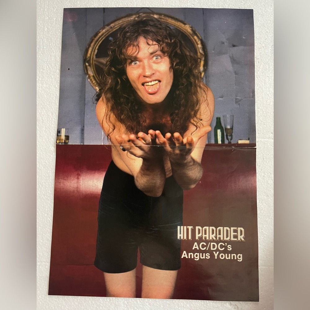 AC/DC Angus Young centerfold pinup *